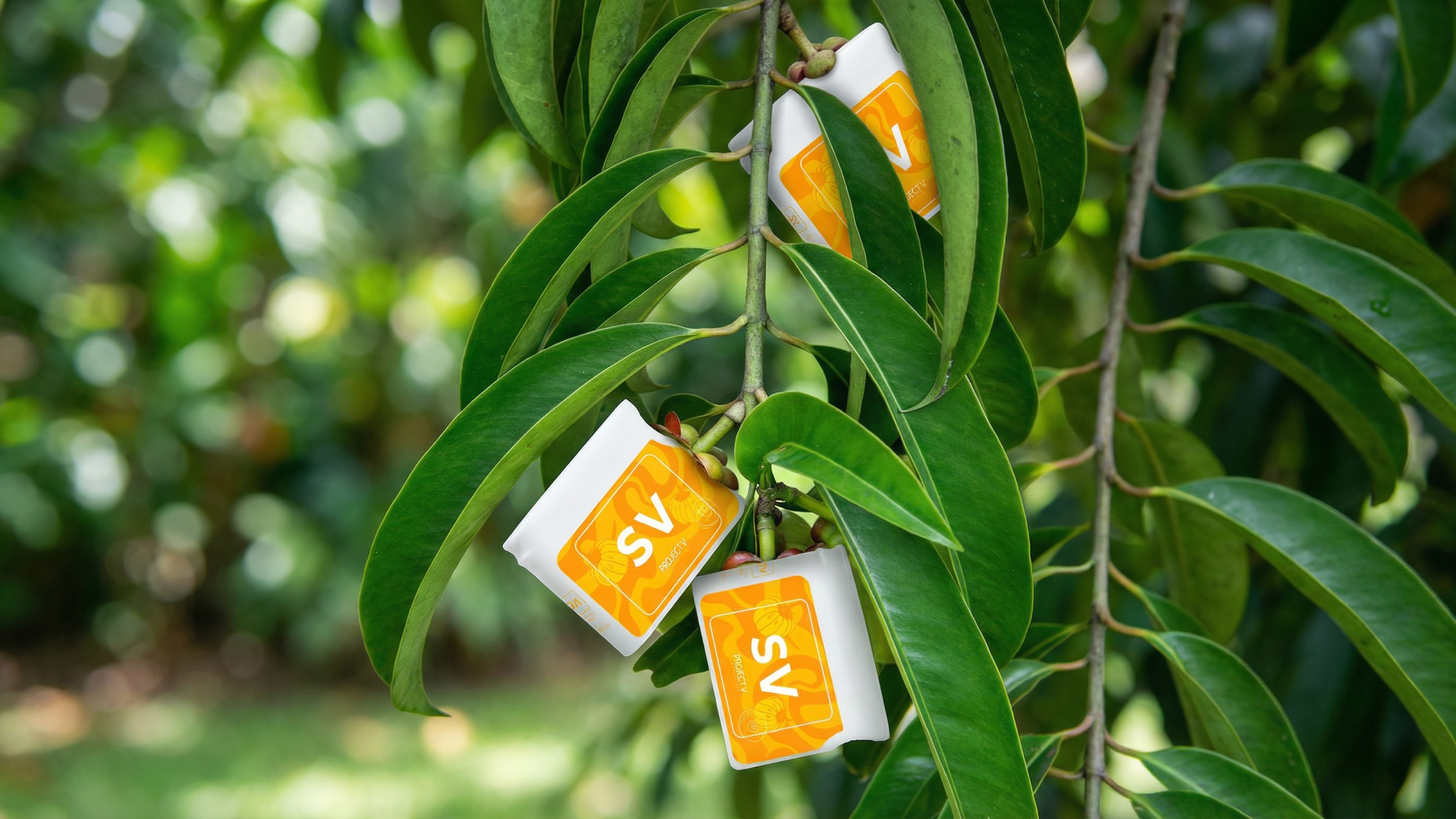Digestive wellness supplement among tropical leaves